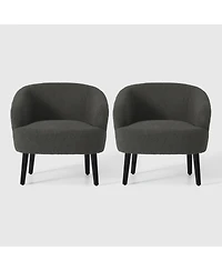WestinTrends 29" Wide Mid Century Modern Club Barrel Accent Armchair, Set of 2