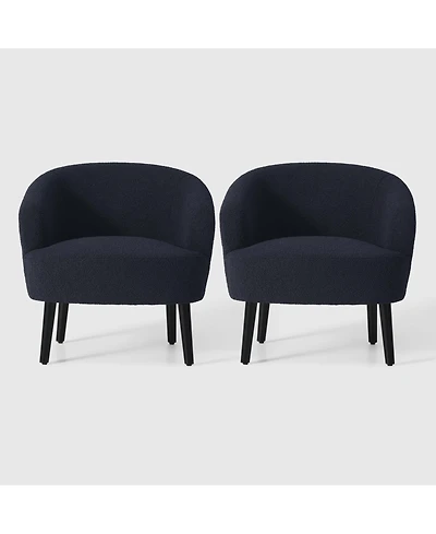 WestinTrends 29" Wide Mid Century Modern Club Barrel Accent Armchair, Set of 2