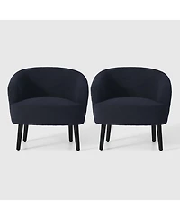 WestinTrends 29" Wide Mid Century Modern Club Barrel Accent Armchair, Set of 2