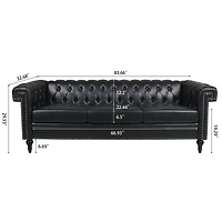 Streamdale Furniture 83.66 Inch Width Traditional Square Arm Removable Cushion 3 Seater Sofa