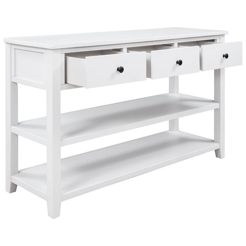 Streamdale Vintage Console Table with Pine Frame and Shelves