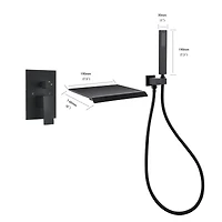 Waterfall Wall-Mount Tub Filler With Handheld Shower
