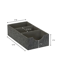Household Essentials 3-Compartment Drawer Organizers, Pack of 2