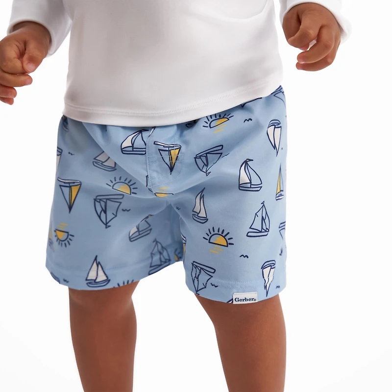 Gerber Baby Boys Swim Trunks - Sailboats 2-Pack