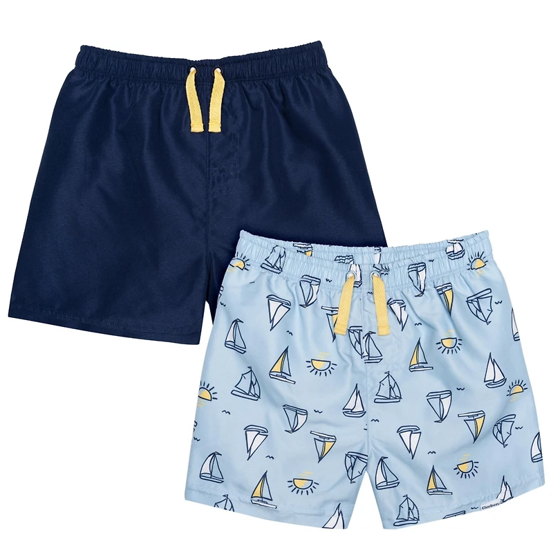 Gerber Baby Boys Swim Trunks - Sailboats 2-Pack