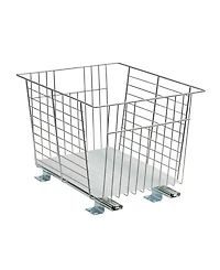 Household Essentials Glidez Steel Pull-Out/Slide-Out Storage Organizer with Plastic Liner for Under Cabinet or Wire Shelf Produce Bin Design
