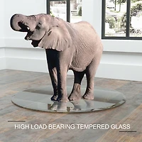 Streamdale Furniture 32 Inch Round Tempered Glass Table Top Clear Glass 3/8 Inch Thick Beveled Polished Edge