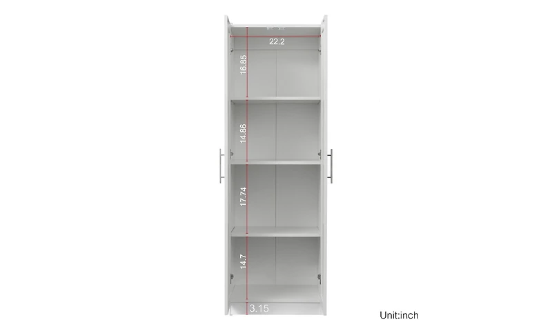 Streamdale 2-Door Kitchen and Wardrobe Cabinet with Partitions