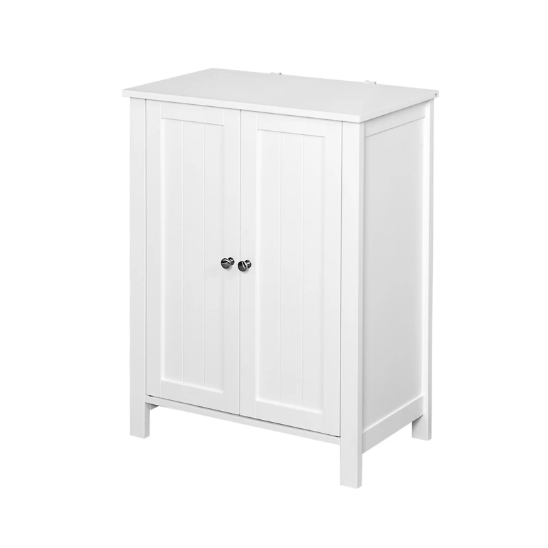 Streamdale Furniture Bathroom Floor Storage Cabinet With Double Door Adjustable Shelf
