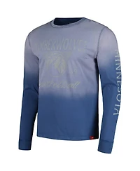Sportiqe Men's and Women's Navy Minnesota Timberwolves Mohave Sun-Dipped Long Sleeve T-Shirt