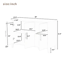 Streamdale Furniture Three-door Storage Cabinet with Metal Handles for Any Room