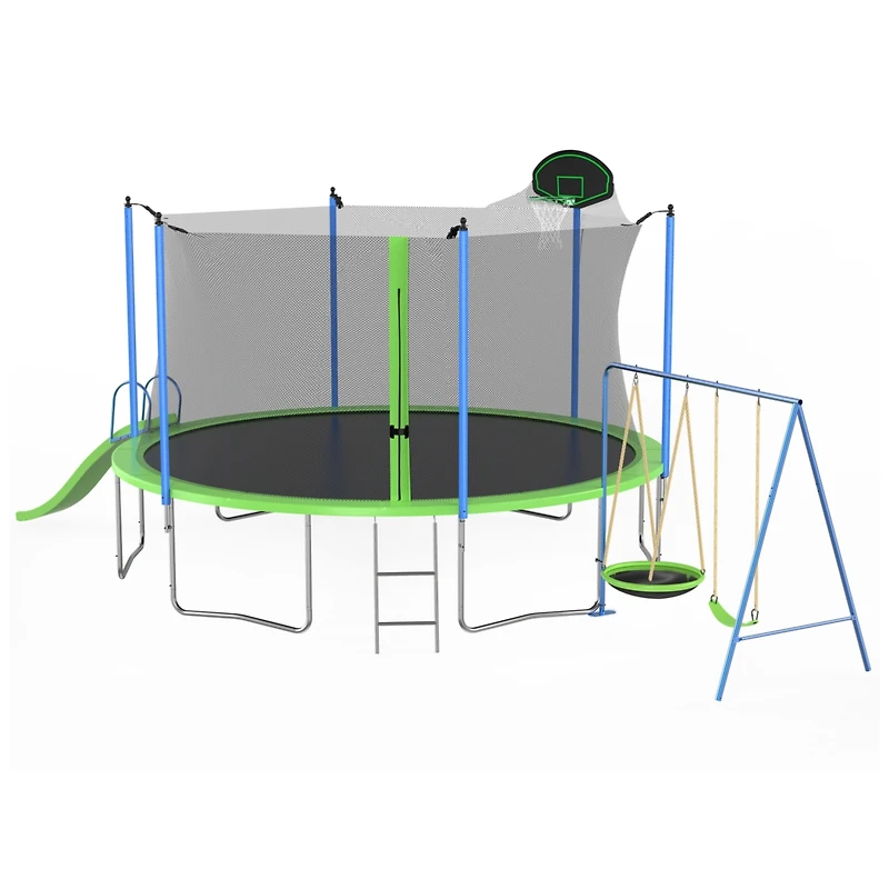Streamdale Large Recreational Trampoline With Slide, Swings & Hoop