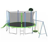 Streamdale Large Recreational Trampoline With Slide, Swings & Hoop