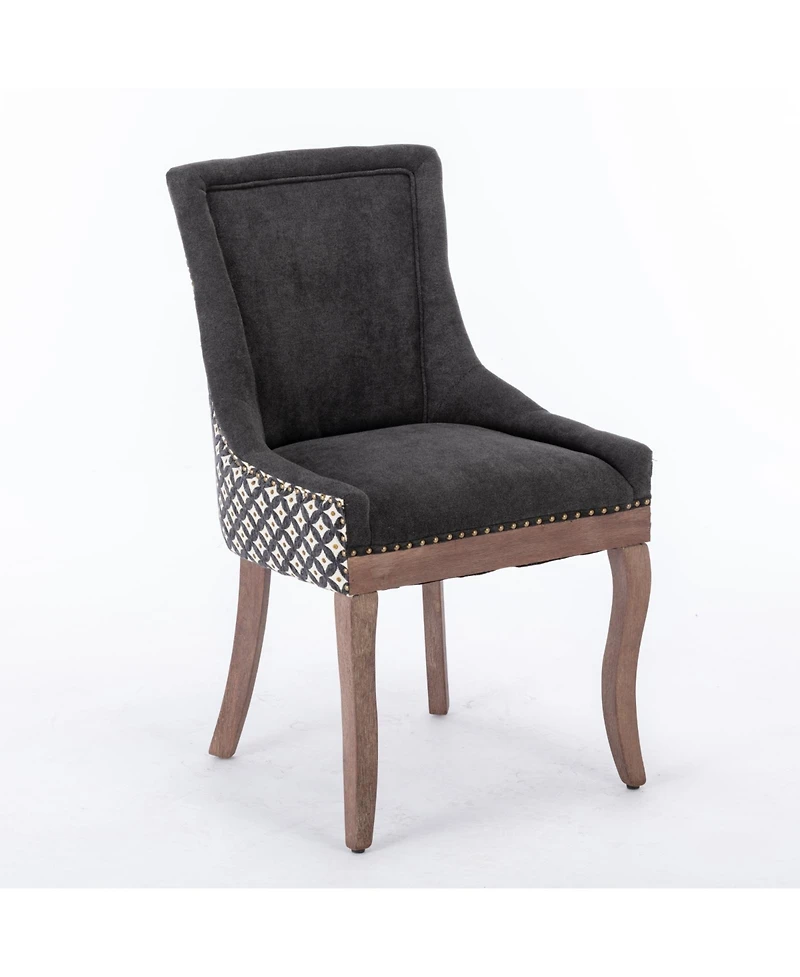 Streamdale Furniture Mid-Century Modern Dining Chair with Intricate Slot Seam Backrest and Solid Wood Frame
