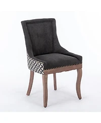 Streamdale Furniture Mid-Century Modern Dining Chair with Intricate Slot Seam Backrest and Solid Wood Frame