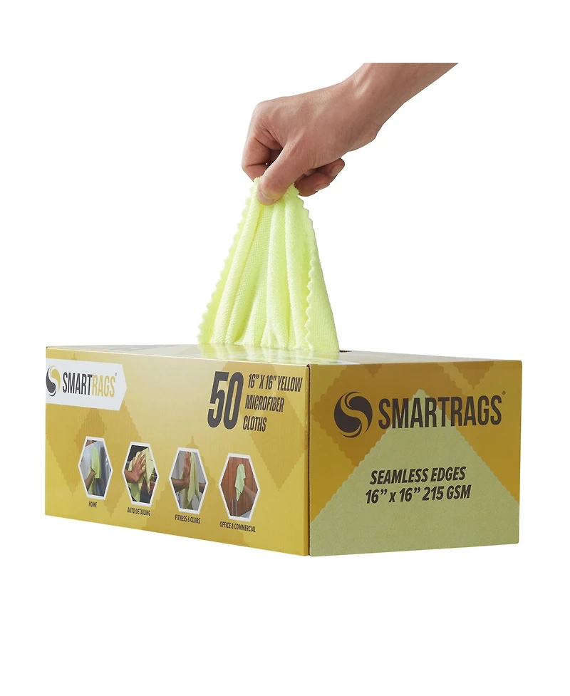 Arkwright Home Arkwright SmartRags Xl Microfiber Cleaning Cloths (Box of 50), 35 Grams, 16x16, Reusable, Multi-Purpose, Color Options