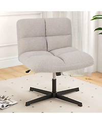 Armless Office Desk Chair Modern Swivel Vanity with Adjustable Height