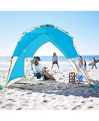 ECR4Kids Lightspeed Outdoors Tall Canopy with Shade Wall, Deep Navy