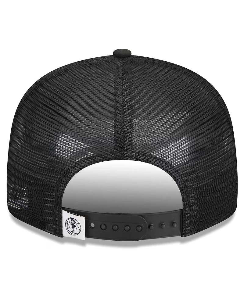 New Era Men's Black Dallas Mavericks Evergreen 9FIFTY Trucker Snapback Hat