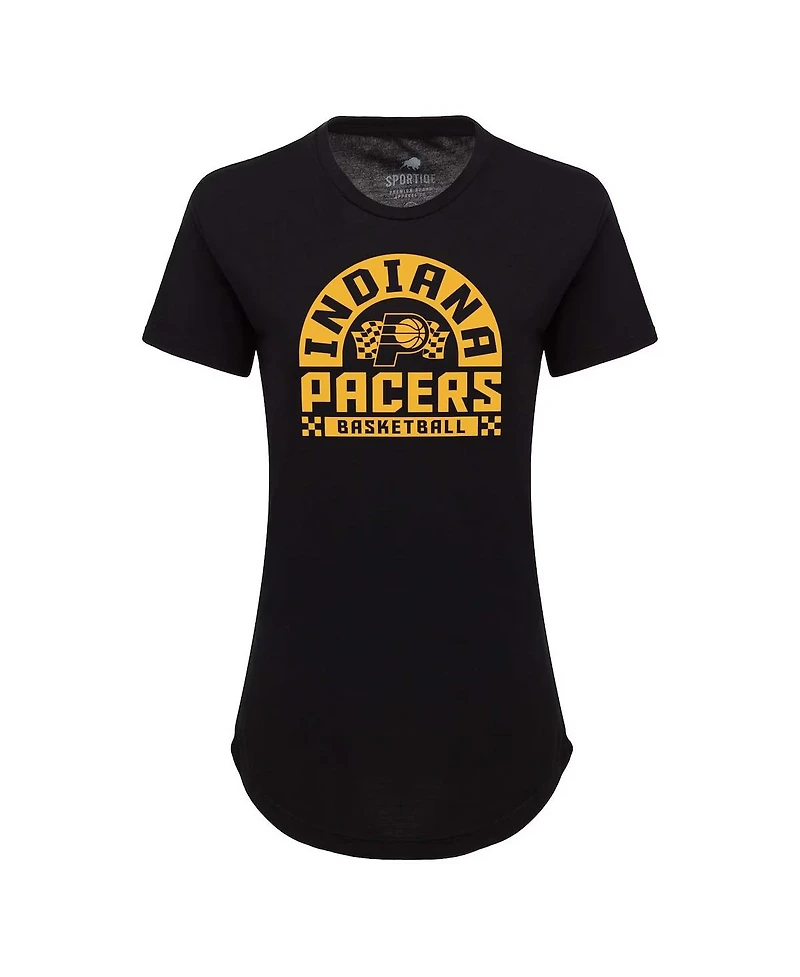 Sportiqe Women's Black Indiana Pacers Phoebe Super Soft Tri-Blend T-Shirt