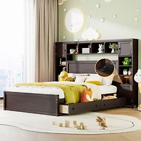 Streamdale Wooden Queen Bed with Cabinetry and Outlets