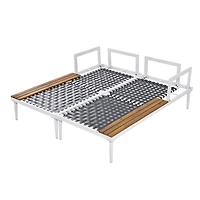 Streamdale Modern Outdoor Daybed with Wood Topped Side Spaces