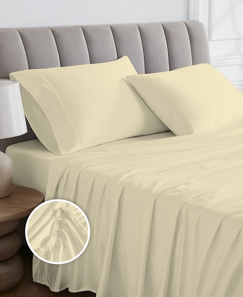Purity Home Aireolux 1000 Thread Count Egyptian Cotton Sateen 4-Pc. Sheet Set