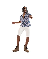 Campus Sutra Men's EcoLiva Blue & Lavender Contrast Landscape Shirt