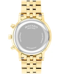 Movado Men's Museum Classic Swiss Quartz Chrono Light Yellow Pvd Watch 42mm