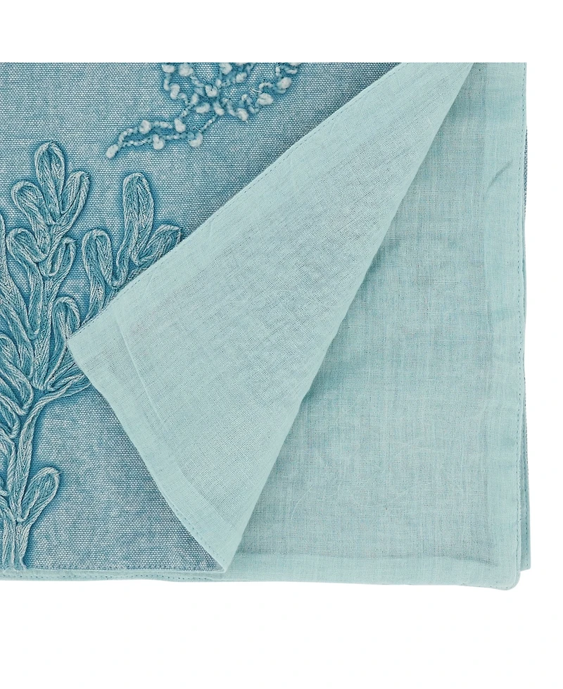 Saro Lifestyle Seashore Stonewashed Detail Table Runner, 16"x72"