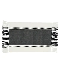 Saro Lifestyle Tassel Trimmed Stripe Placemat Set of 4, 14"x20"