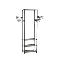 vidaXL Clothes Rack Steel and Non-woven Fabric 21.7"x11.2"x68.9" Black
