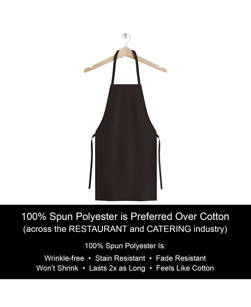 Arkwright Home Mariposa Bib Aprons (12 Pack), 33x30, Spun Polyester, Color Options, Adjustable Ties