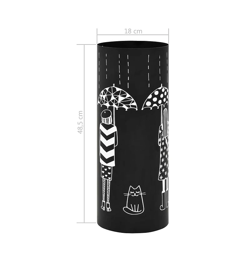 vidaXL Umbrella Stand Women Steel Black