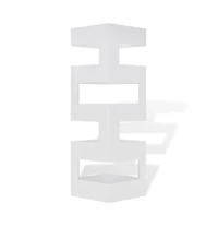 vidaXL White Square Umbrella Stand Storage Holder Walking Stick Steel 19.1"
