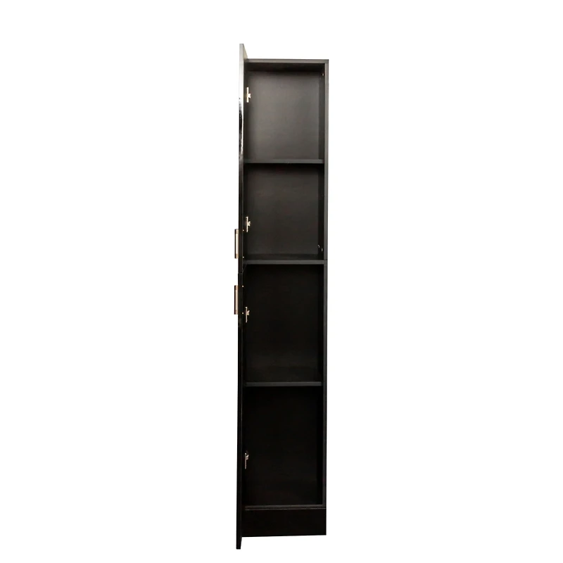 Streamdale Furniture Freestanding Cabinet With Inadjustable Shelves And Two Doors For Kitchen, Dining Room, Black