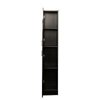 Streamdale Furniture Freestanding Cabinet With Inadjustable Shelves And Two Doors For Kitchen, Dining Room, Black