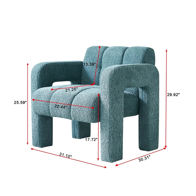 Simplie Fun 31.10" Wide Boucle Upholstered Accent Chair
