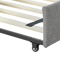 Streamdale Furniture Queen Size Upholstered Daybed with Trundle, Grey