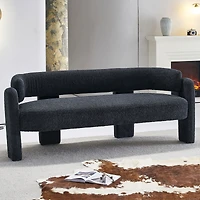 Streamdale 75.59" Wide Boucle Upholstery Modern Sofa For Living Room Dark Grey