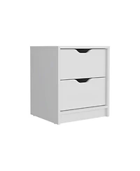Streamdale Basilea 2 Drawers Nightstand, Pull Out System - White