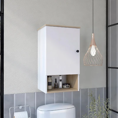 Streamdale Kensington 1-Shelf Medicine Cabinet Light Oak And White