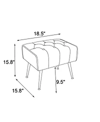 Simplie Fun Modern Accent Chair with Ottoman, Comfy Armchair for Living Room, Bedroom, Apartment, Office (Beige)