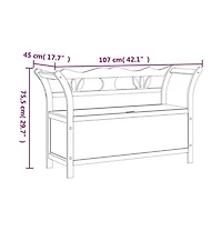 vidaXL Bench White 42.1"x17.7"x29.7" Solid Wood Fir