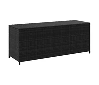 vidaXL Patio Storage Box Black 59"x19.7"x23.6" Poly Rattan