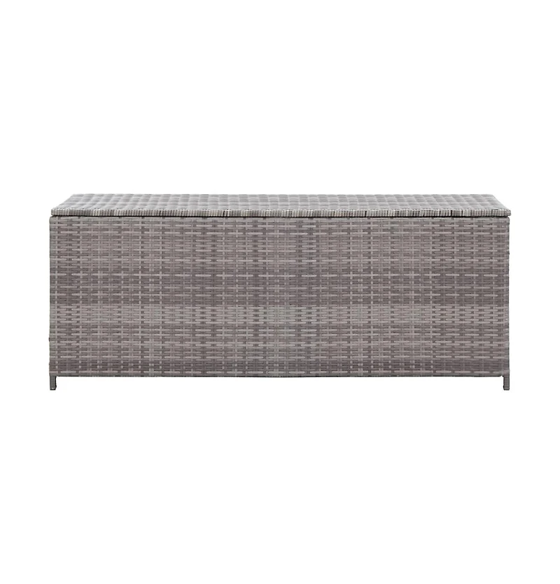 Patio Storage Box Gray 47.2"x19.7"x23.6" Poly Rattan