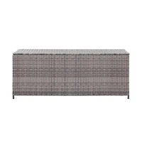 Patio Storage Box Gray 47.2"x19.7"x23.6" Poly Rattan