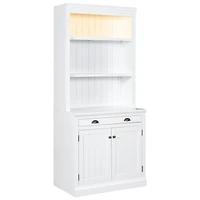 Streamdale Furniture 83.4" Tall Bookshelf With Led Lighting, Modern Bookcase