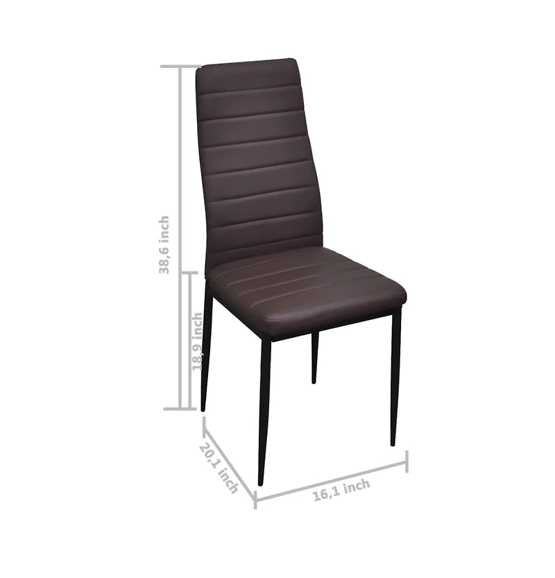 Dining Chairs 4 pcs Brown Faux Leather
