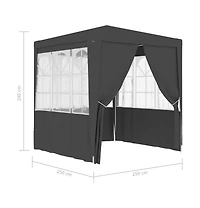 Professional Party Tent with Side Walls 8.2'x8.2' Anthracite 0.3 oz/ft²